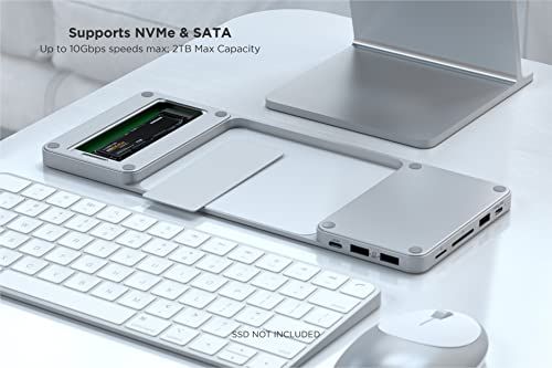 SATECHI USB C スリムデスクトップ ドック 薄型 マルチーハブ 24インチ