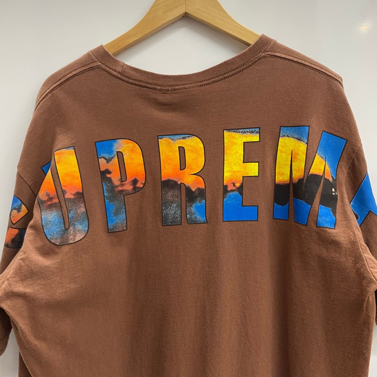 シュプリーム SUPREME FW17 Crash Tee 背面ロゴ Tシャツ ブラウン L