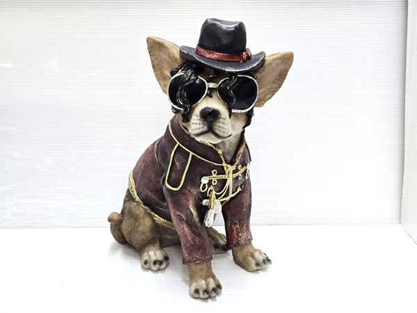 中古品】 マイケルジャクソン 犬 置物 オーナメント オブジェ