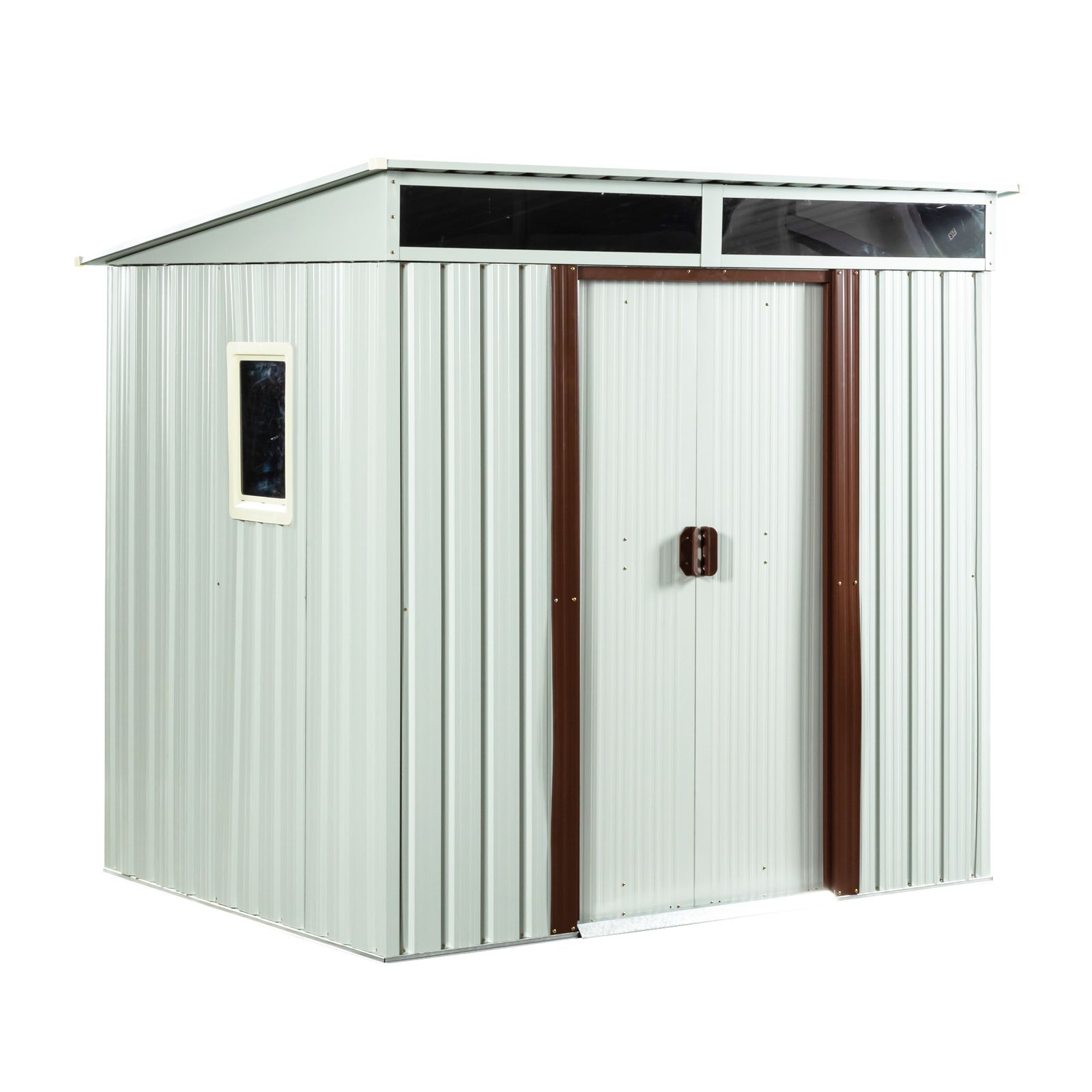 全新品 物置 屋外 戸外収納庫 スチール 幅195*奥行き150*高180 引き戸