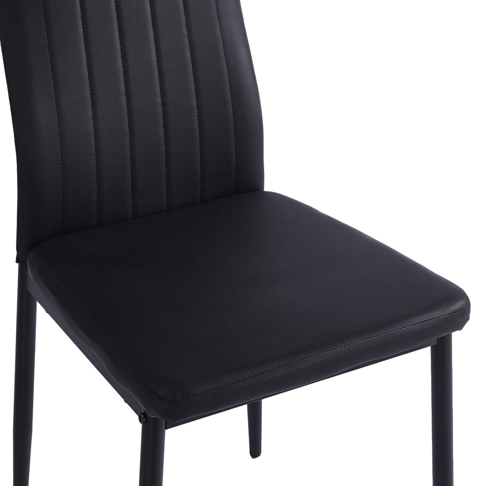 数量限定セール」 4 脚セット ダイニングチェア ブラック PU ブラック