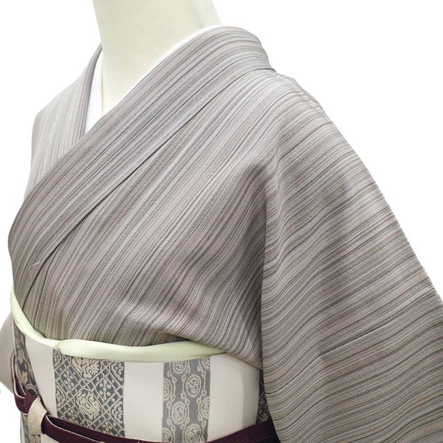 新古品】 訪問着 単衣 着物 未使用 正絹 春 秋 吉百楽跡師 落款 金彩 