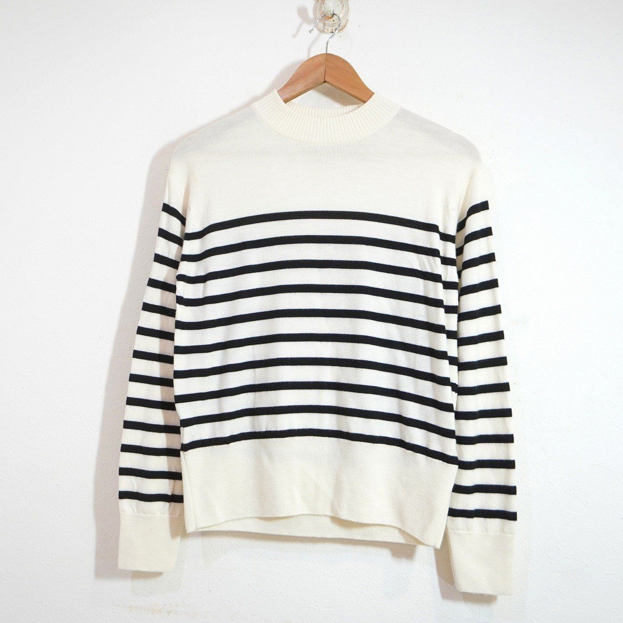 JOHN SMEDLEY (S) モックネック ボーダーニットセーター ジョン 