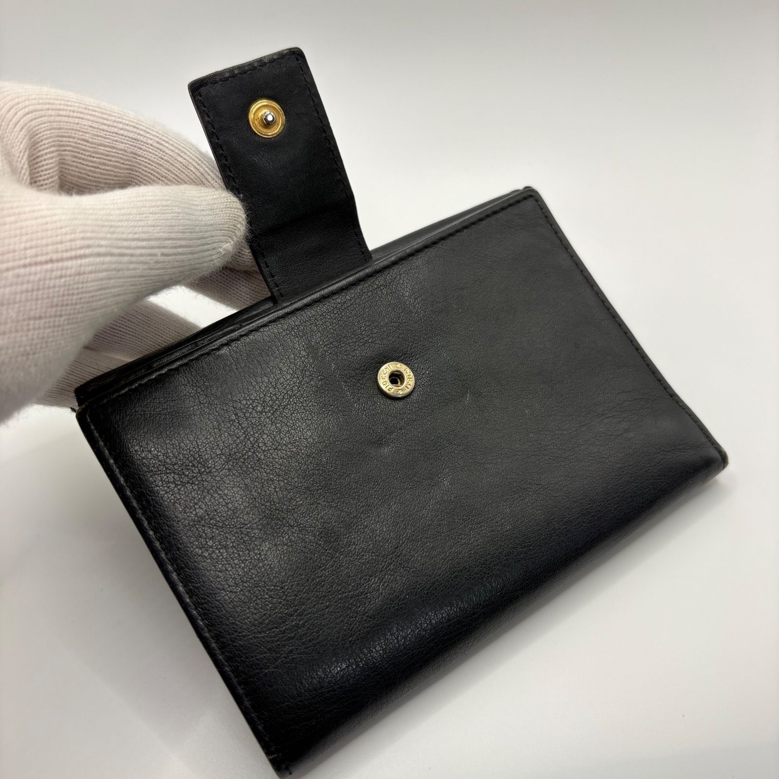 Paloma Picasso パロマピカソ 二つ折り財布 黒 ブラック レザー カード