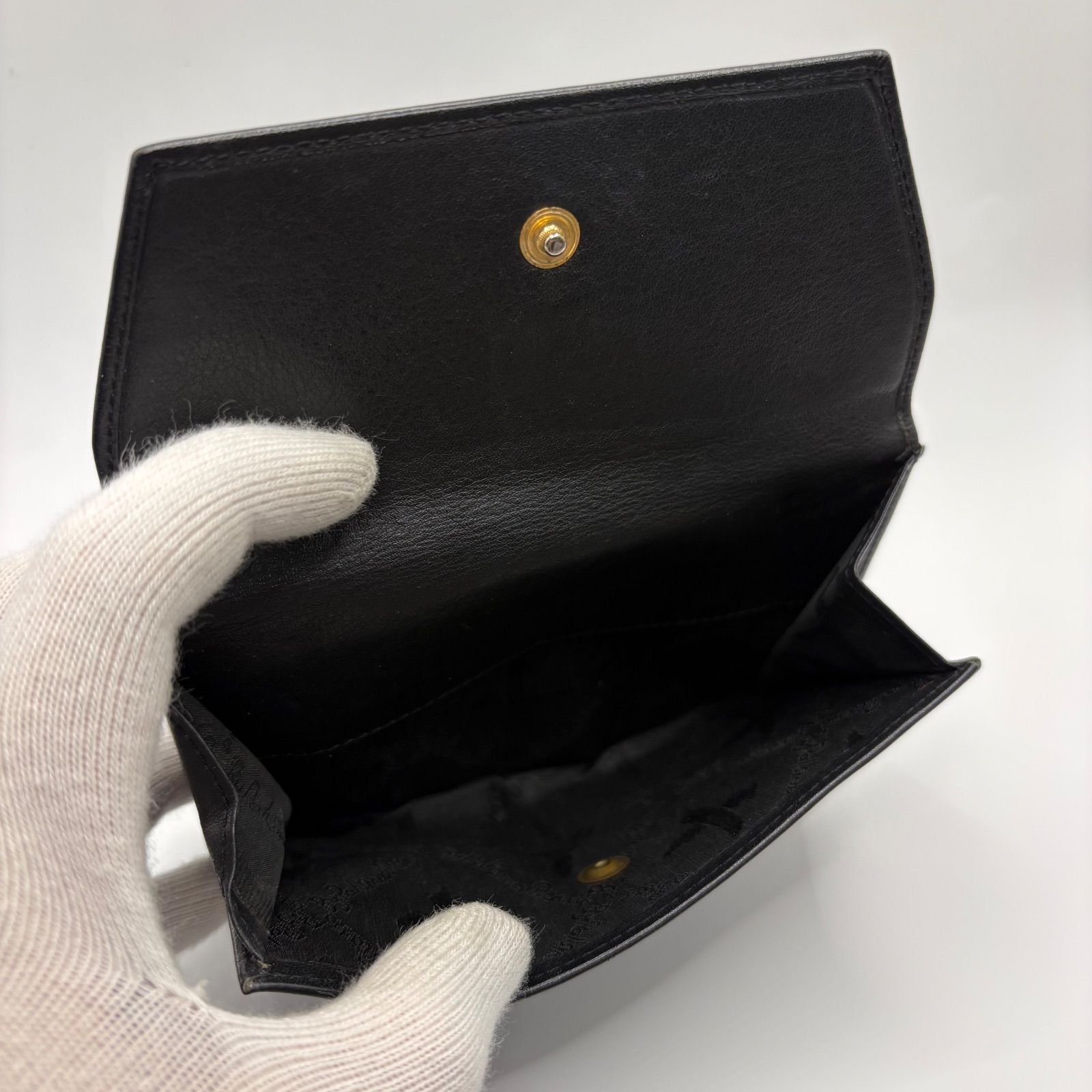 Paloma Picasso パロマピカソ 二つ折り財布 黒 ブラック レザー カード