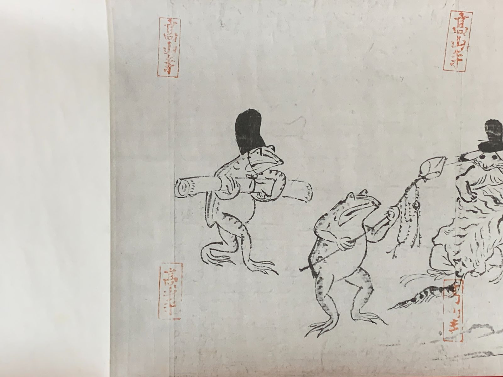 掛け軸】361 国宝「鳥獣戯画巻」巻物 便利堂制作発行 解説有 #茶掛