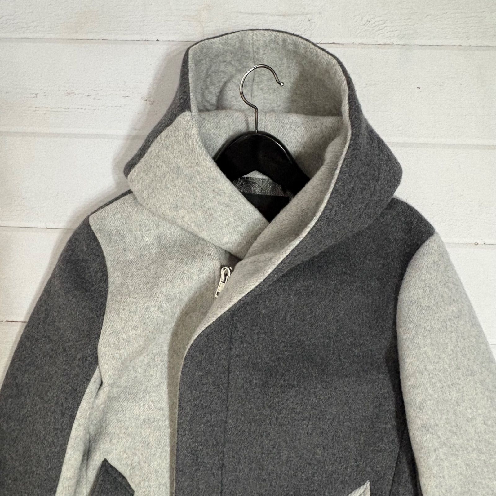美品 LEON掲載 1PIU1UGUALE3 CRAZY WRAP COAT クレイジー ウール
