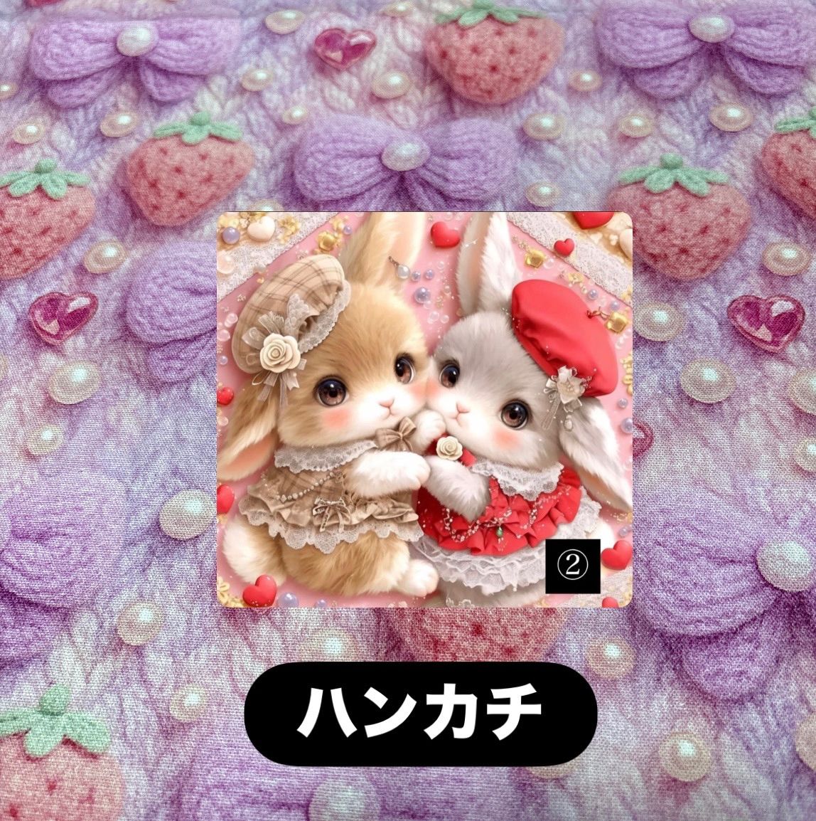 hina009様 オーダーページ うさちゃん ハンカチ - メルカリ