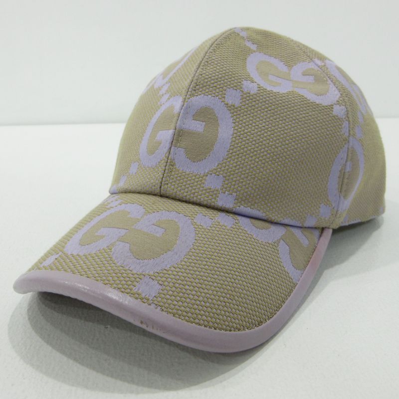 GUCCI グッチ ジャンボGG キャップ 735011 グレイ ライトパープル 三重本店】 中古 GUCCI | グッチ 735011・601491 ジャンボGG ベース
