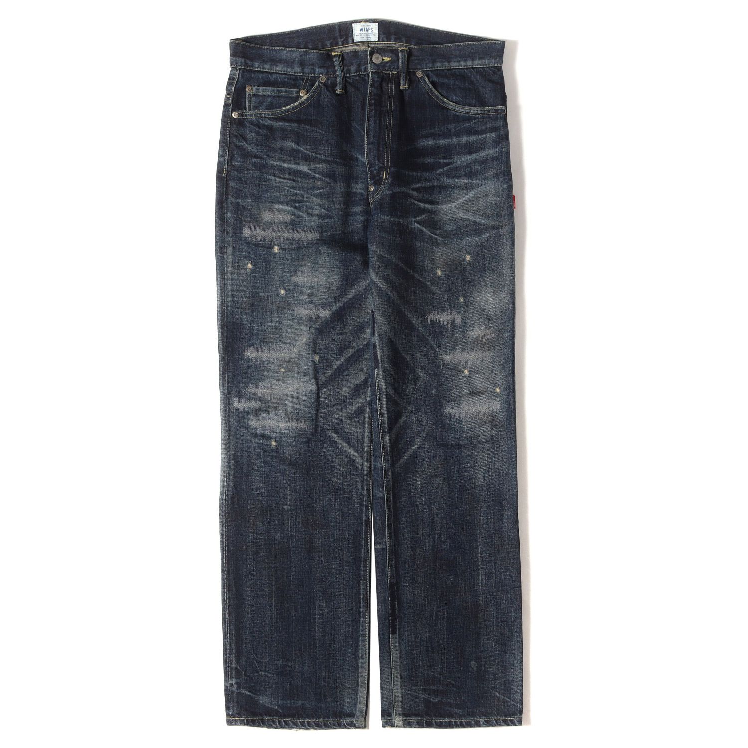 美品】WTAPS ダブルタップス パンツ インディゴ サイズ:S | ダメージ