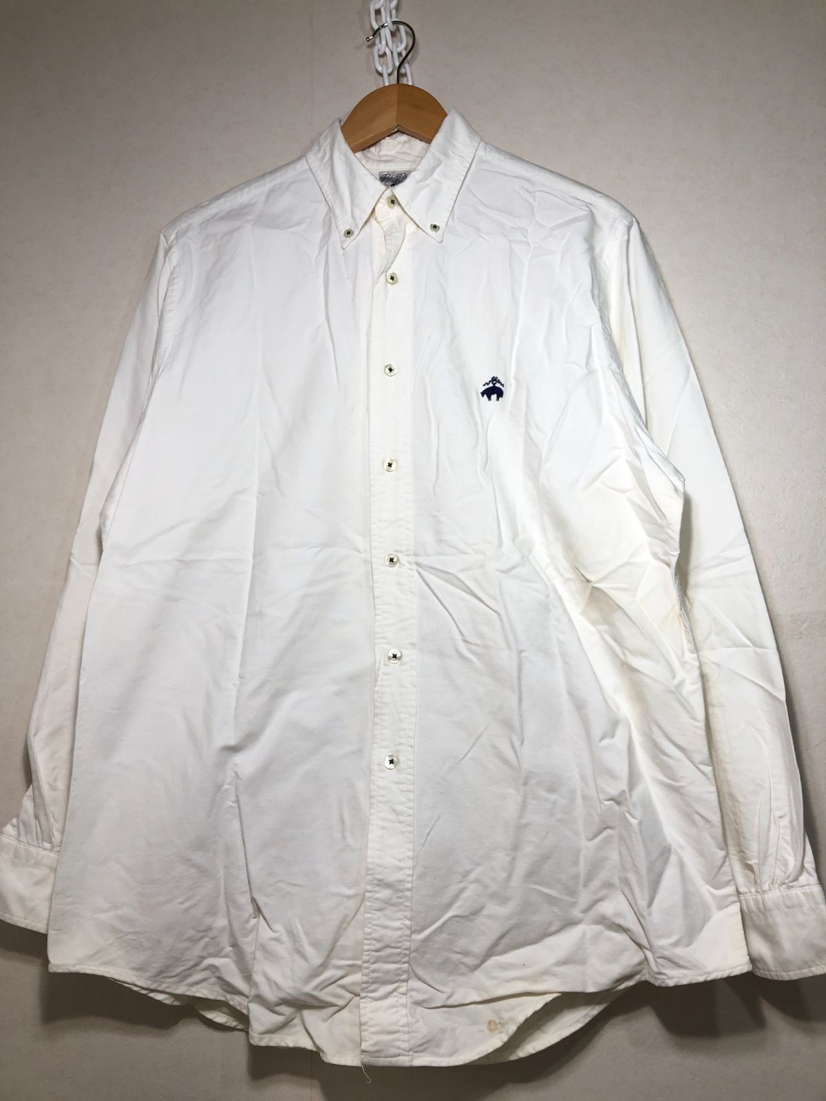 2002072 2002072 Brooks Brothers 長袖 ボタンダウン オックスフォード シャツ M ホワイト MADE IN USA ブルックス ...
