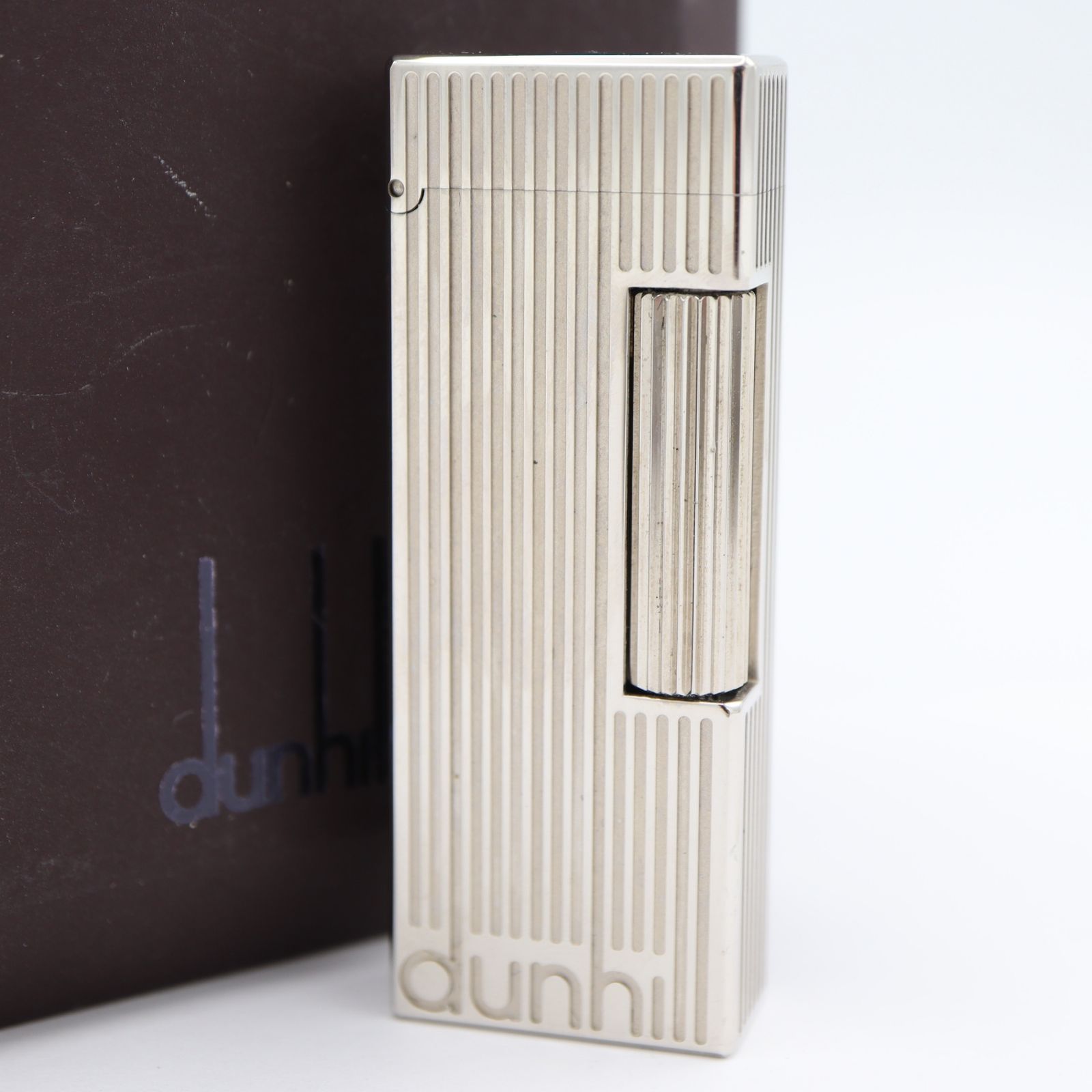希少 dunhill ダンヒル ガスライター 喫煙具 シルバーカラー 着火確認 