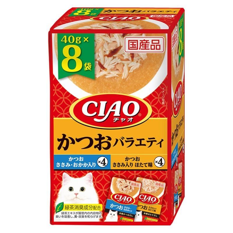（まとめ買い）いなばペットフード CIAO チャオ パウチ かつおバラエティ 40g×8袋 猫用フード 【×4】 4,079円