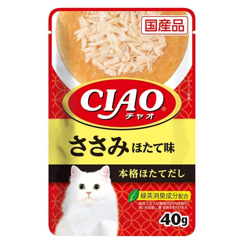 （まとめ買い）いなばペットフード CIAO チャオ パウチ ささみ ほたて味 40g 猫用フード 【×36】