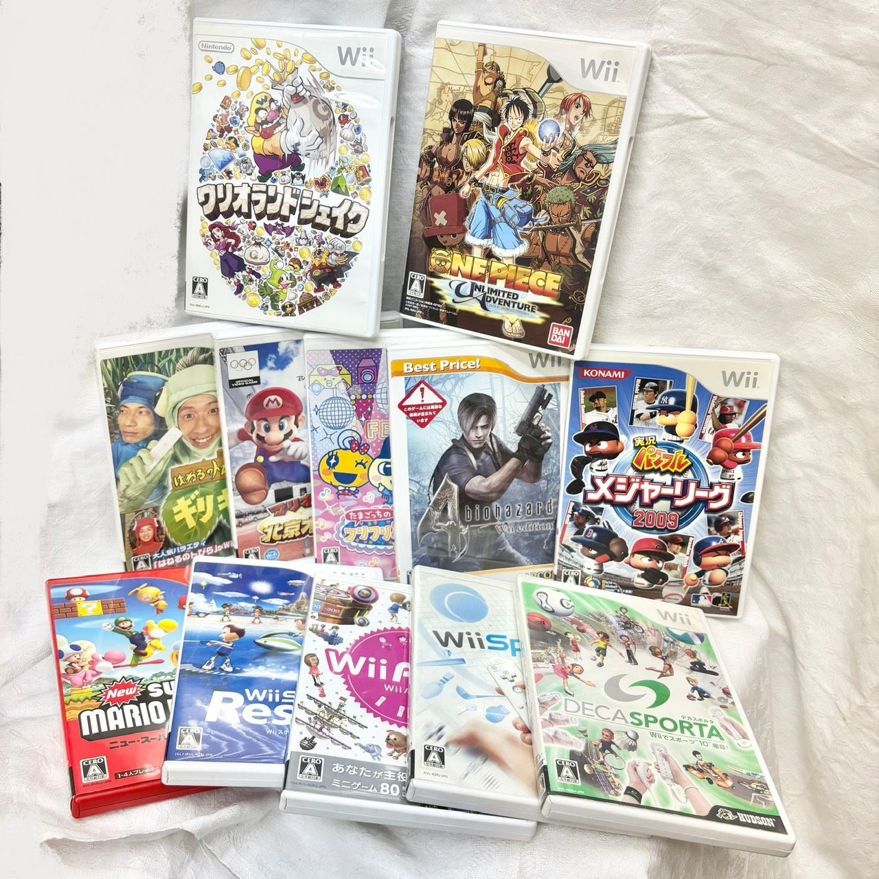 425 Wii ソフト 12本 まとめ売り マリオ ワンピース バイオハザード