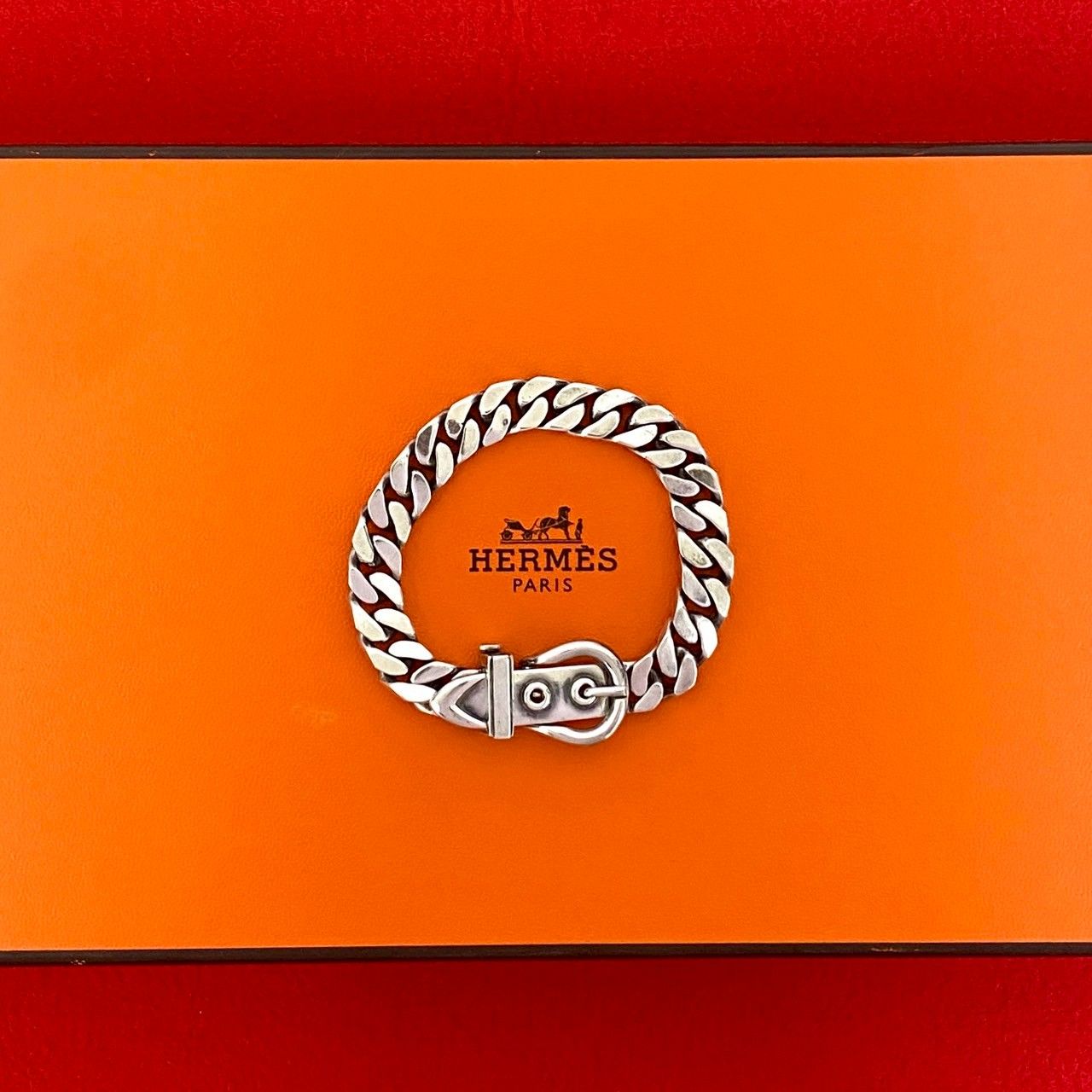 極 美品 希少品 HERMES エルメス ブックルセリエ シルバー925 チェーン