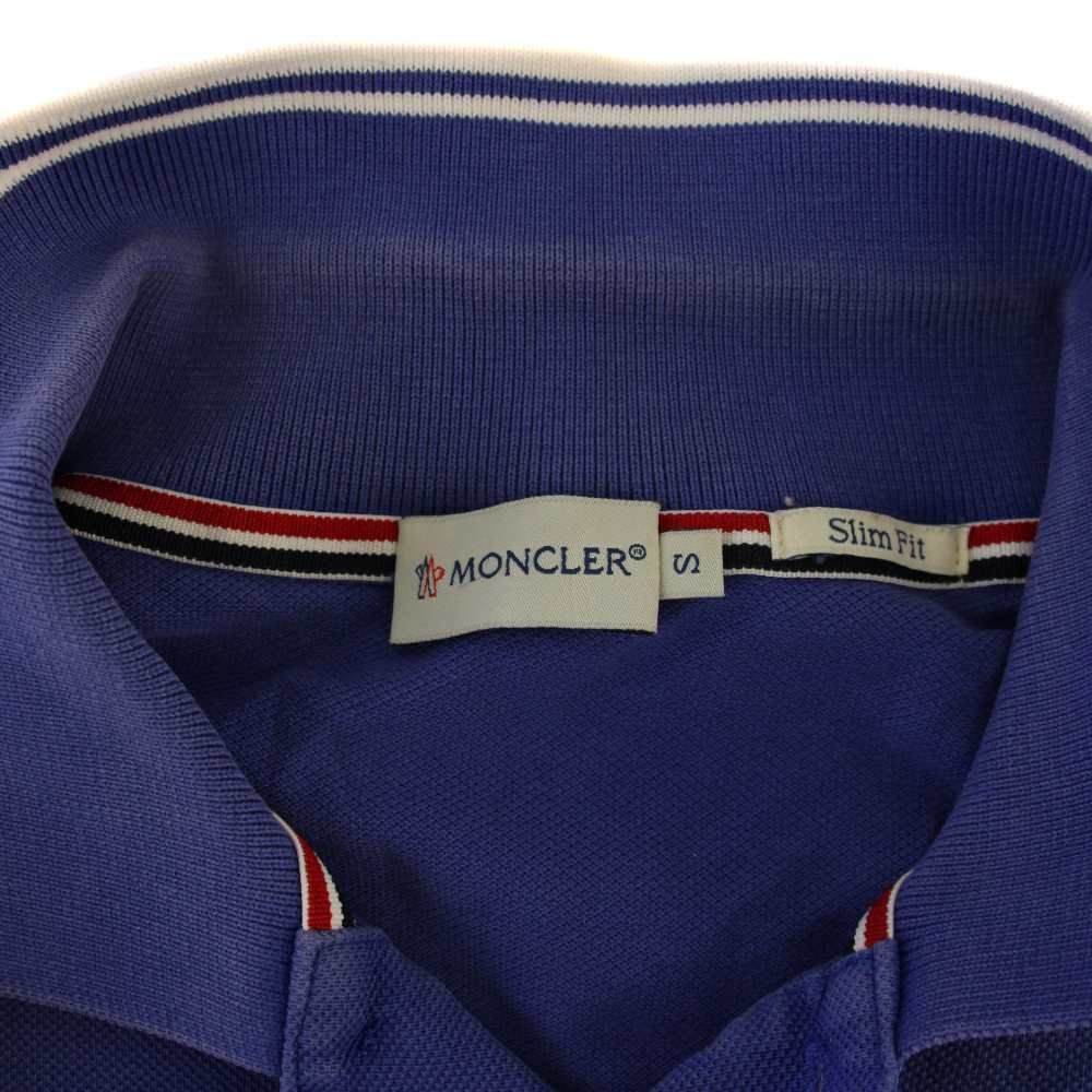 モンクレール MONCLER Slim Fit ポロシャツ 半袖 ロゴ S 青 /BM