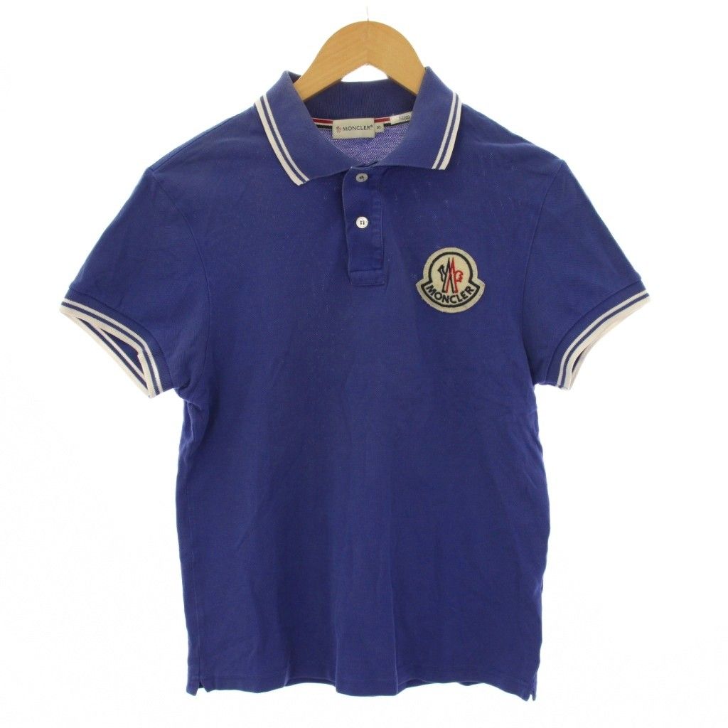 Moncler slim fit polo ポロシャツ モンクレール MONCLER Slim Fit ポロシャツ 半袖 ロゴ S 青 /BM