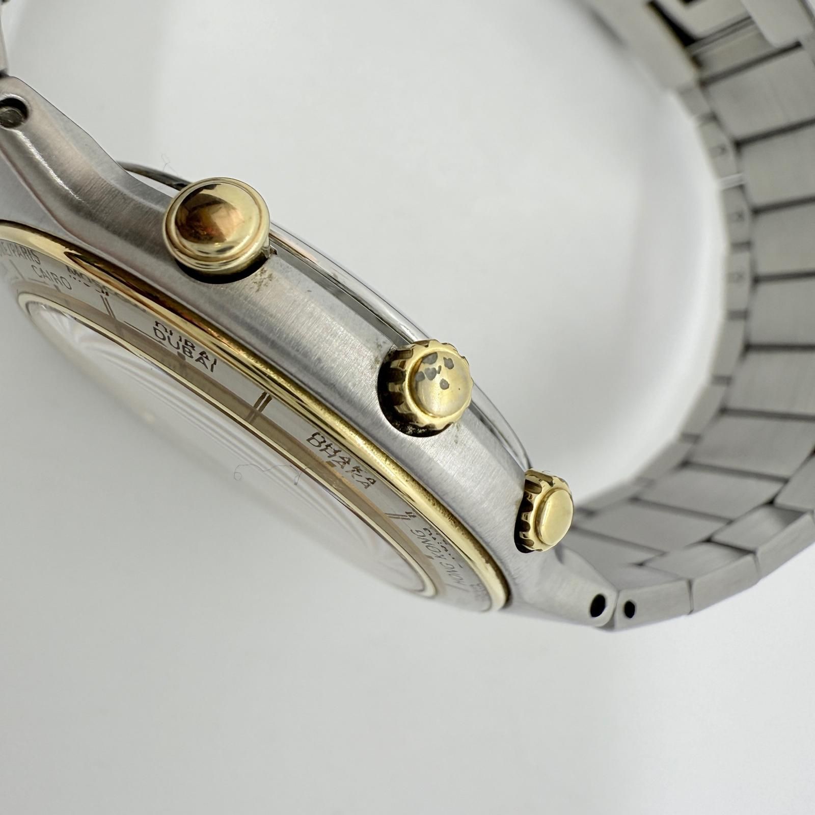 SEIKO セイコー ワールドタイマー 5T52-7A00 ホワイト QZ メンズ 