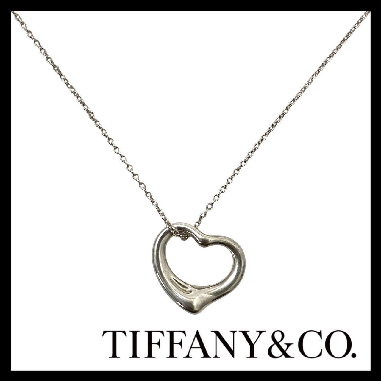 Y【TIFFANY&Co.】オープンハート ネックレス ELSA PERETTI/エルサ