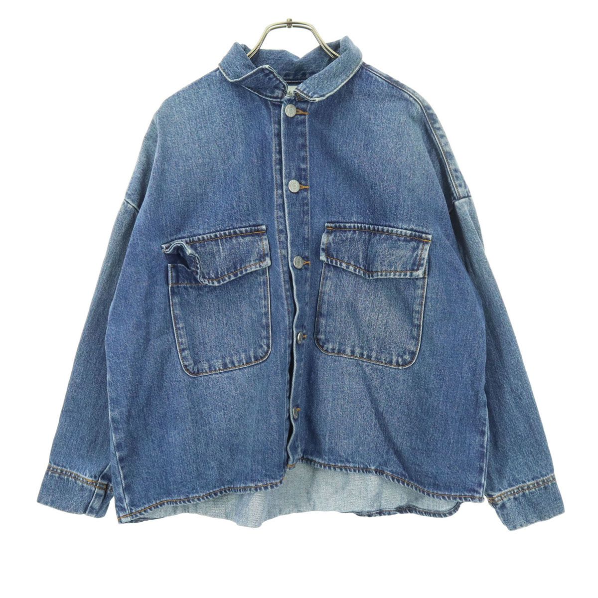 Mila Owen DENIM ミラオーウェンデニム 長袖 シャツライクワイド短丈