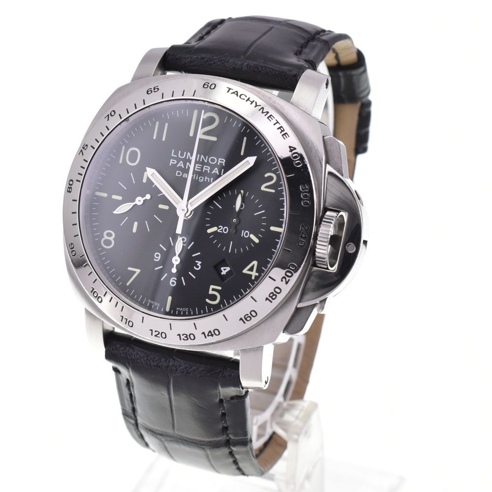 パネライ PANERAI PAM00196 ルミノール デイライト クロノグラフ デイト 自動巻き メンズ 良品 箱・保証書付き N#145649 ルミノール パネライ クロノ PANERAIパネライ『ルミノール スーパーコピー対策ニセモノ・パネライ撲滅企画 デイライト44mm