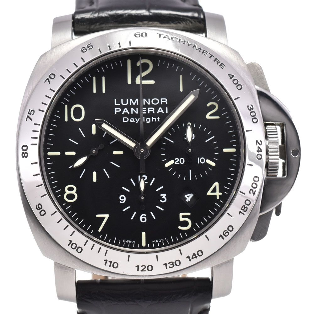 パネライ PANERAI PAM00196 ルミノール デイライト クロノグラフ デイト 自動巻き メンズ 良品 箱・保証書付き N#145649 ルミノール パネライ クロノ PANERAIパネライ『ルミノール スーパーコピー対策ニセモノ・パネライ撲滅企画 デイライト44mm