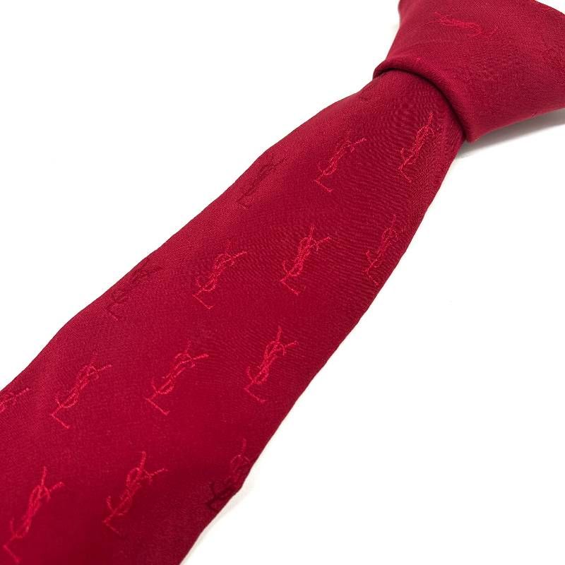 Yves Saint Laurent イヴサンローラン ネクタイ レッド 赤 絹 シルク