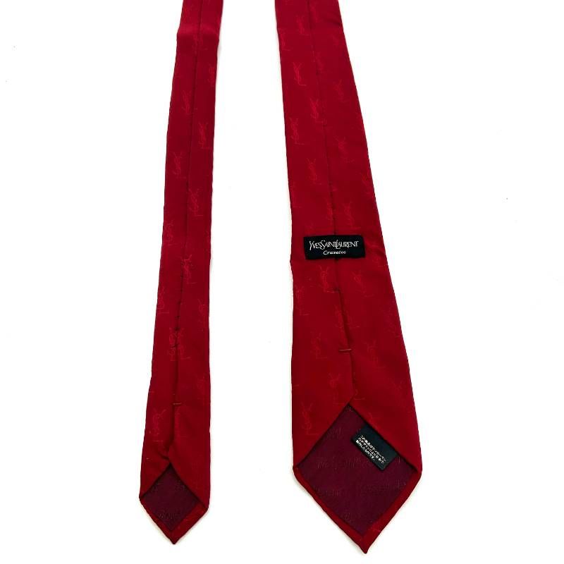 Yves Saint Laurent イヴサンローラン ネクタイ レッド 赤 絹 シルク