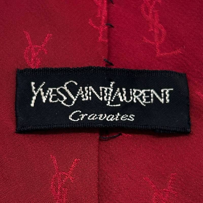 Yves Saint Laurent イヴサンローラン ネクタイ レッド 赤 絹 シルク