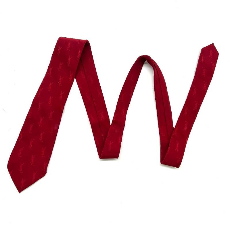Yves Saint Laurent イヴサンローラン ネクタイ レッド 赤 絹 シルク