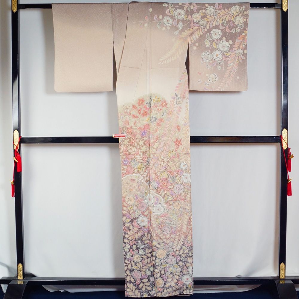 着物セット 吉乃一廉 訪問着・袋帯・帯締め 3点 セット 辻が花模様 M