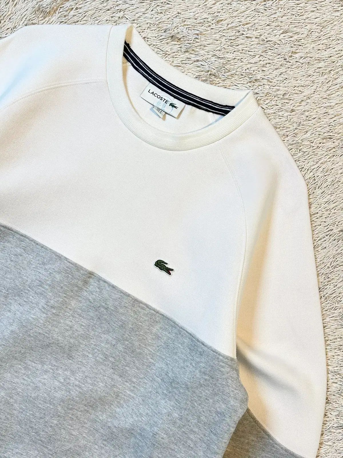 S ラコステ LACOSTE 同系色 新モデル スモールロゴ バイカラー スウェット