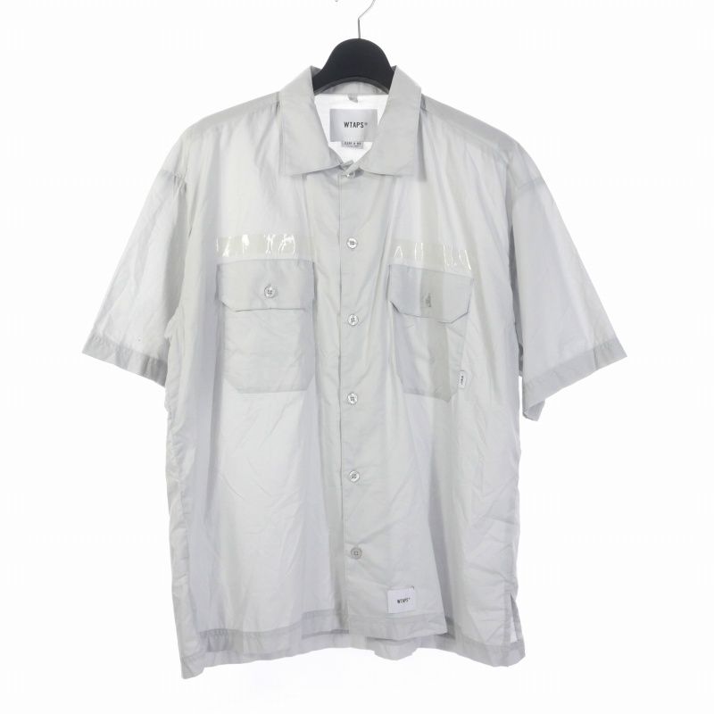 ダブルタップス WTAPS 23SS ミリタリーシャツ 半袖 M グレー 231BRDT-SHM03
