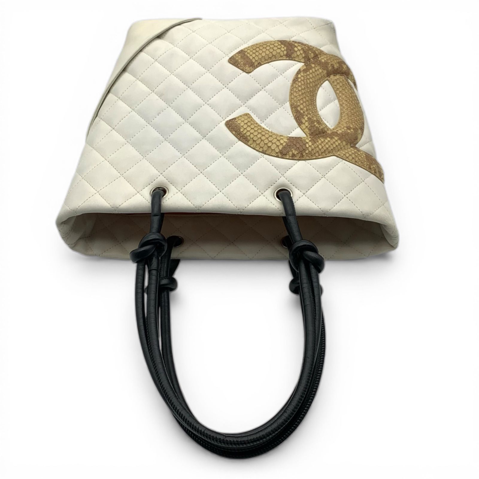 正規品 シャネル カンボンライン パイソンココマーク ミニトートバッグ