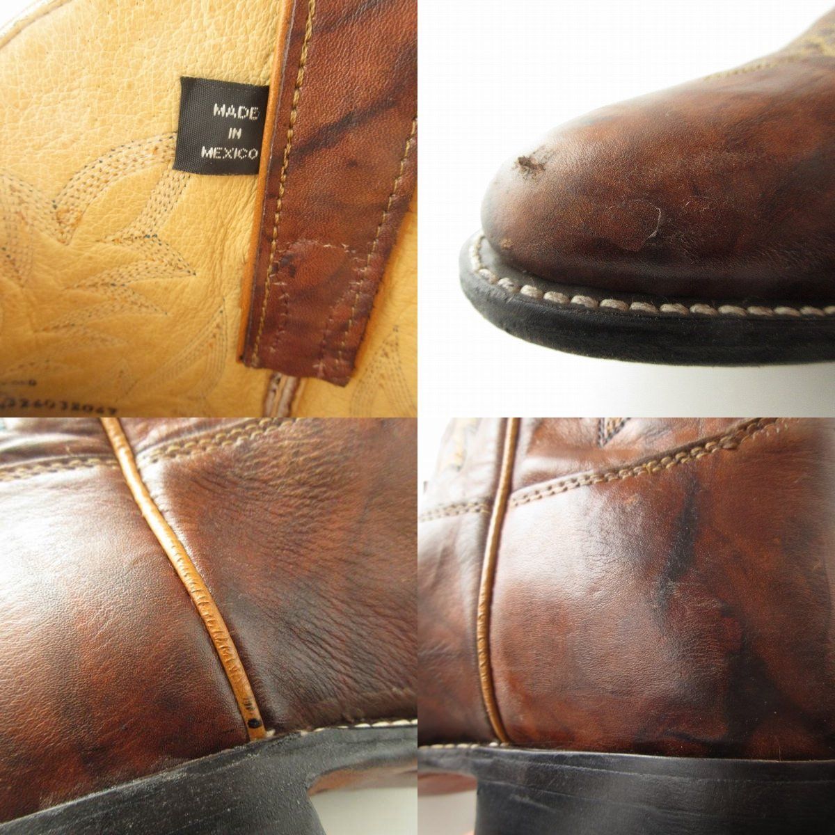 Justin ジャスティン ウエスタンブーツ 茶系マーブル 10.5D 28.5cm 