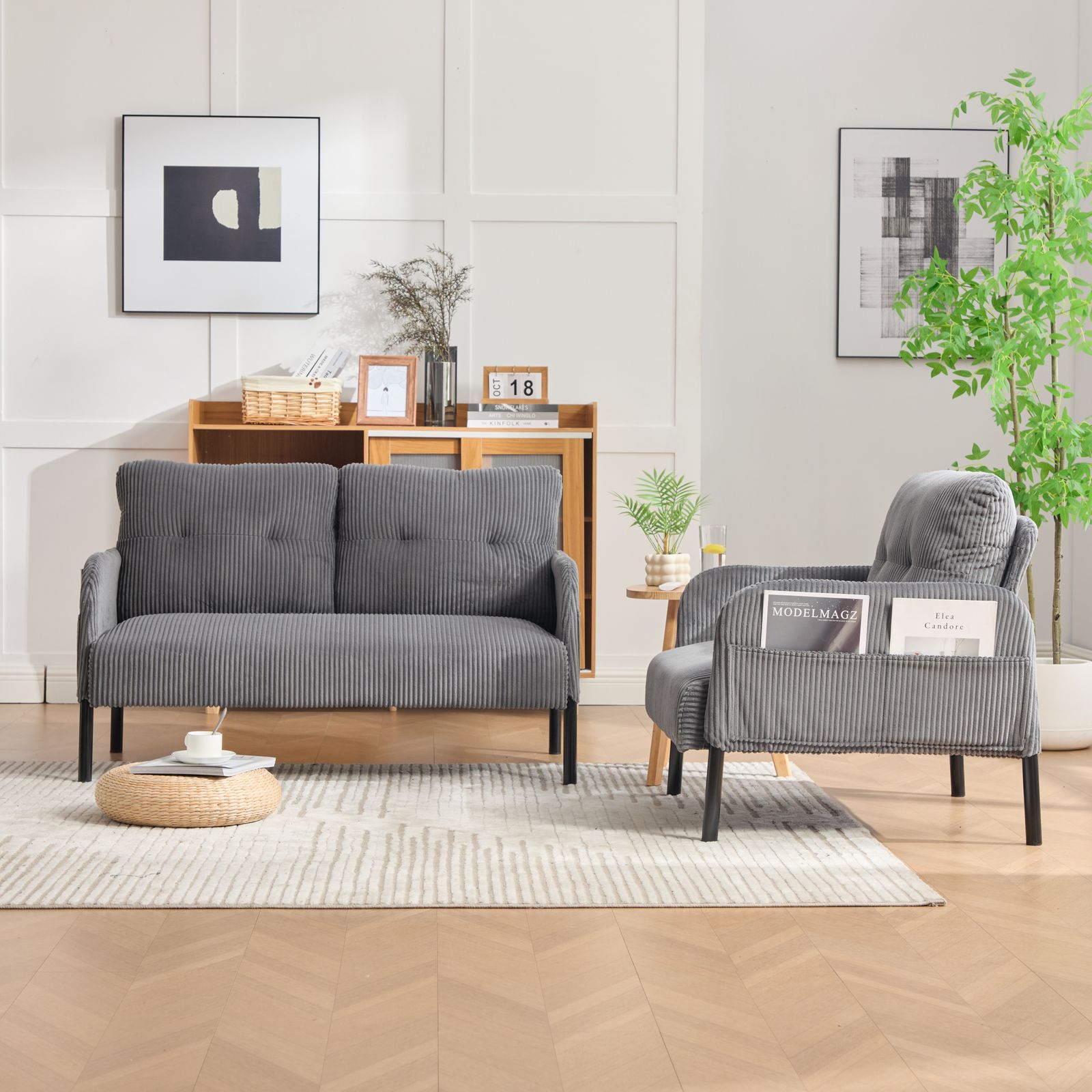 全新品 1人掛け ソファー コーデュロイ ソファ コンパクト 幅67cm 奥行 