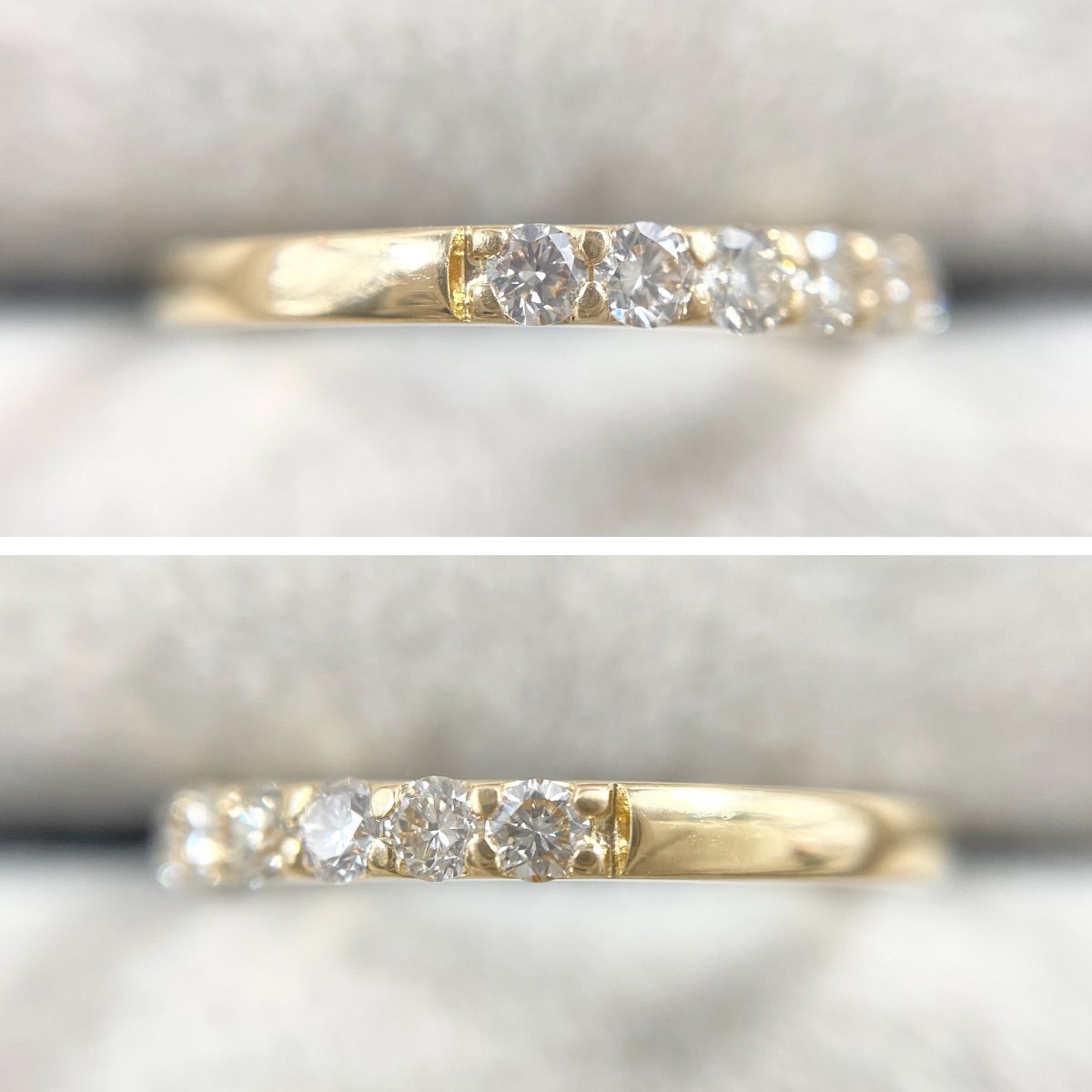 K18 天然ダイヤモンド 0.29ct ハーフエタニティリング K18 天然ダイヤモンド 0.29ct ハーフエタニティリング