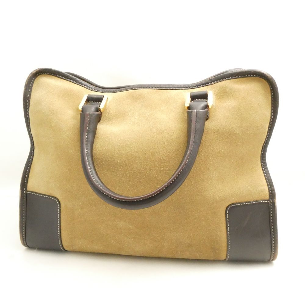 LOEWE ロエベ スエード ハンドバッグ ミニボストンバッグ アナグラム