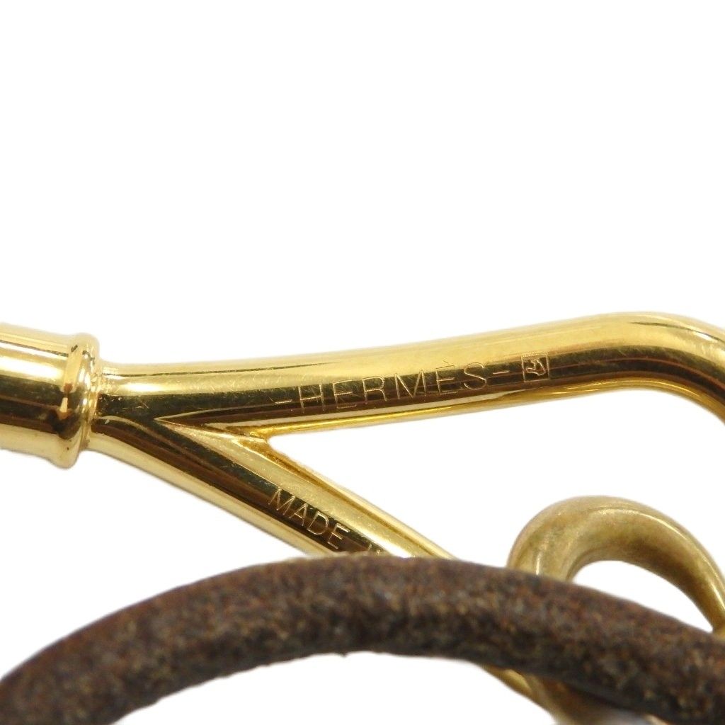 エルメス HERMES ジャンボ チョーカー 2連 ブレスレット 2WAY レザー