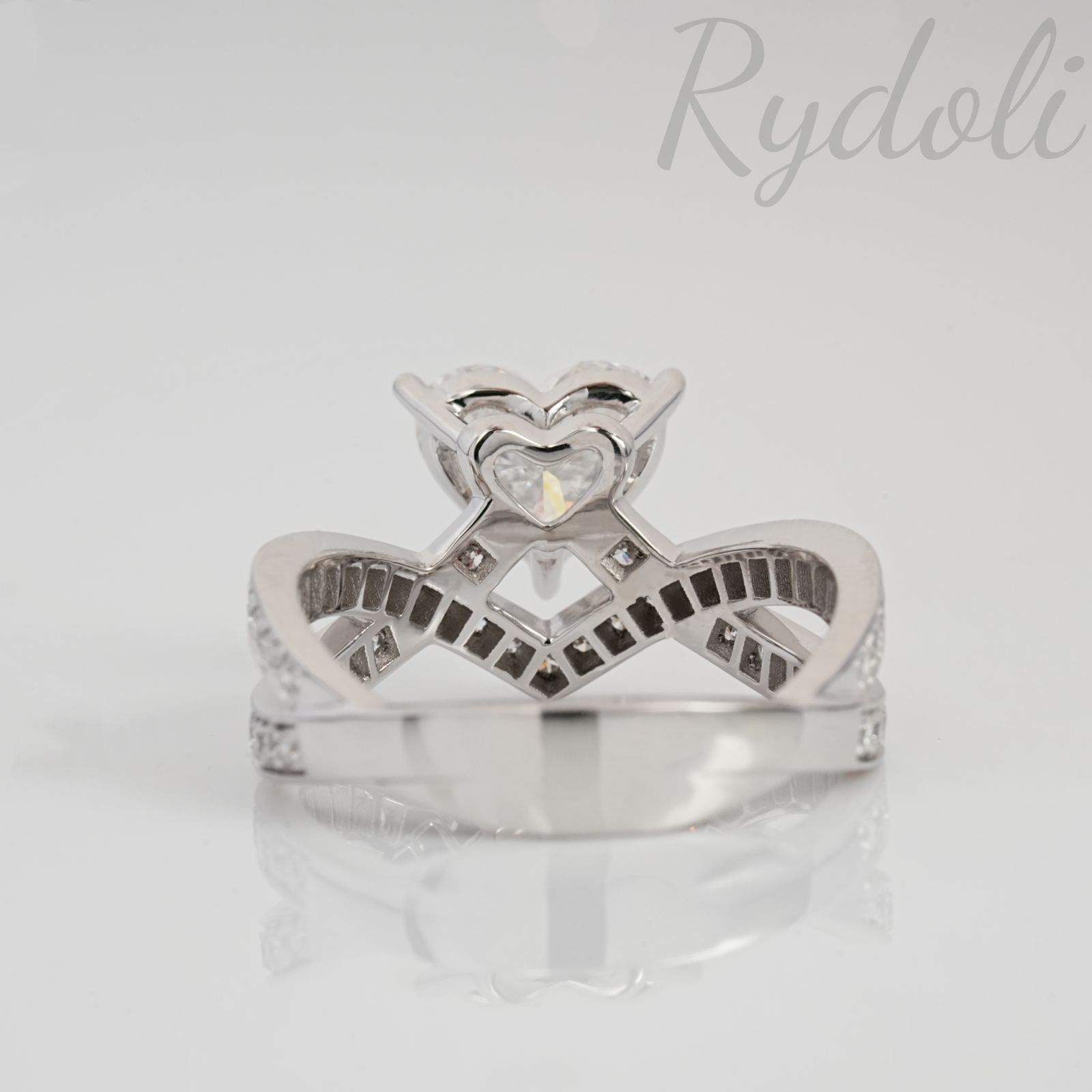 PT950 1.20ct ハートシェイプ ダイヤリング ラボグロウンダイヤモンド 
