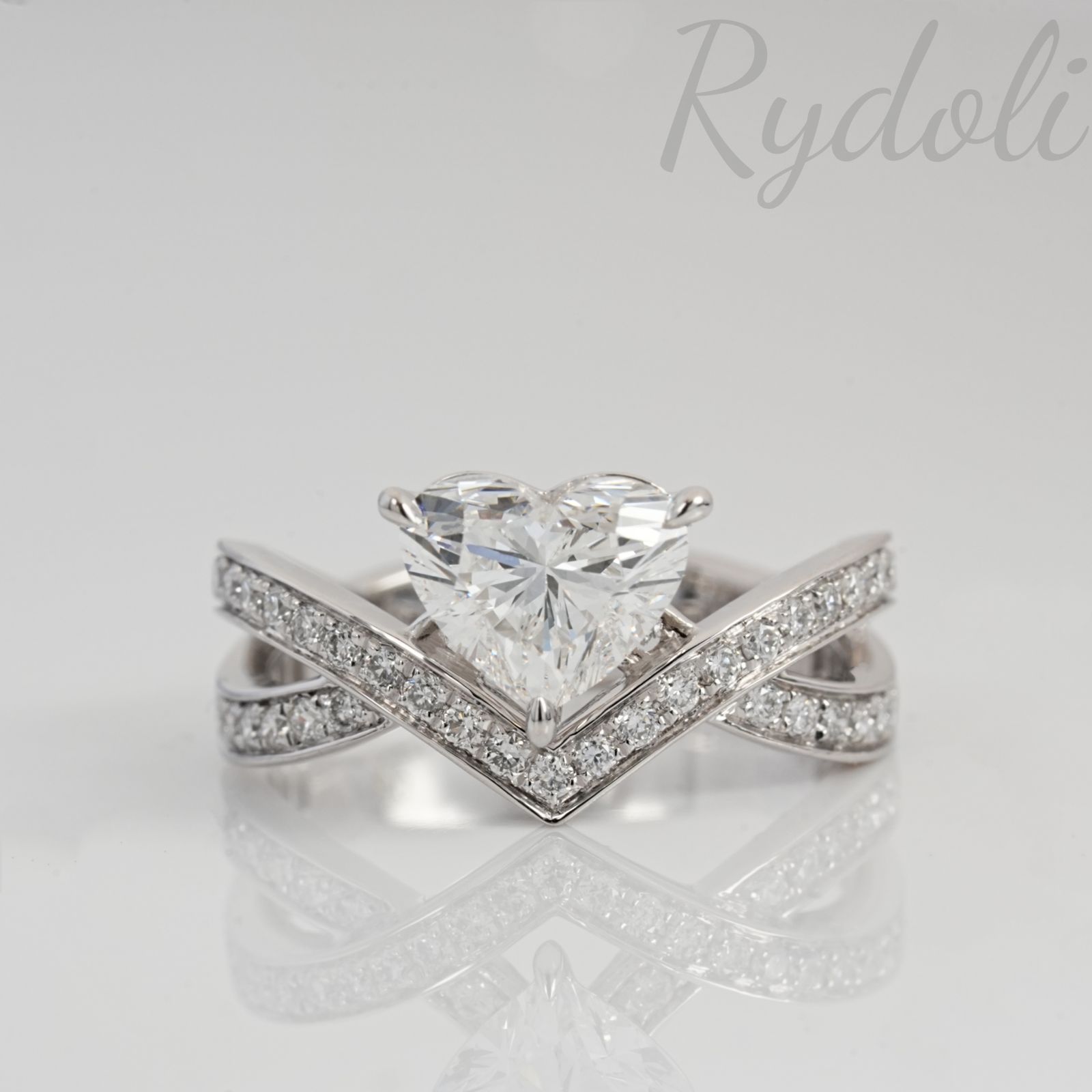 PT950 1.20ct ハートシェイプ ダイヤリング ラボグロウンダイヤモンド 
