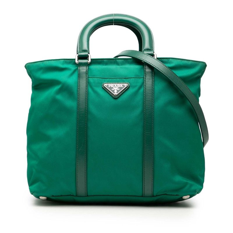 PRADA ショルダーバッグ ナイロン 三角ロゴプレート グリーン 【公式通販】