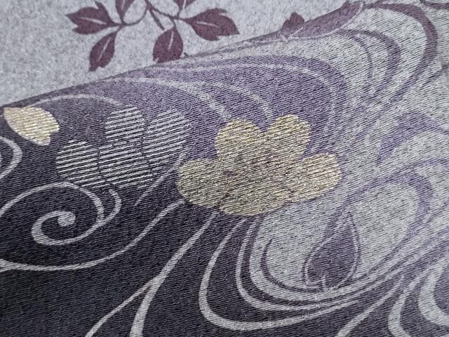 平和屋着物●訪問着　作家物　黄金繭　雪輪流水枝花文　暈し染め　金彩　正絹　逸品　CABE2242yc 平和屋着物○訪問着 作家物 黄金繭 雪輪流水枝花文 暈し染め 金彩 正絹