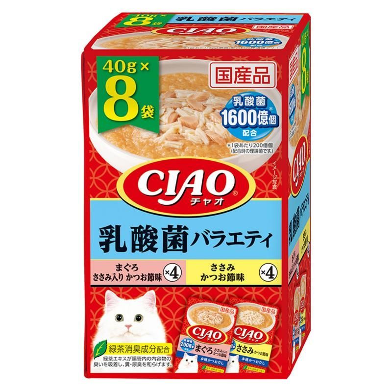 （まとめ買い）いなばペットフード CIAO チャオ パウチ 乳酸菌バラエティ 40g×8袋 猫用フード 【×4】