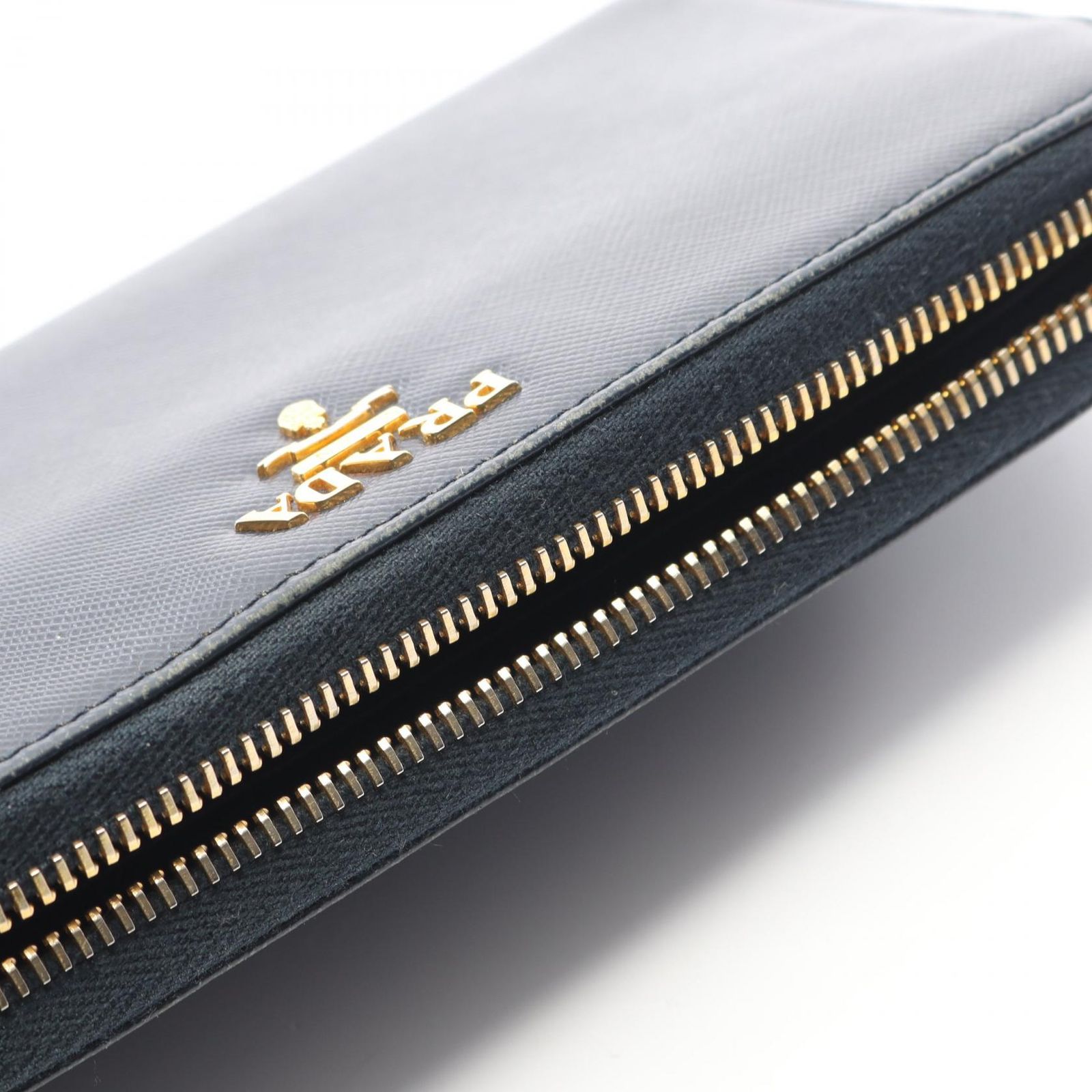 プラダ PRADA ラウンド長財布 SAFFIANO METAL 1M0506 ネイビー 