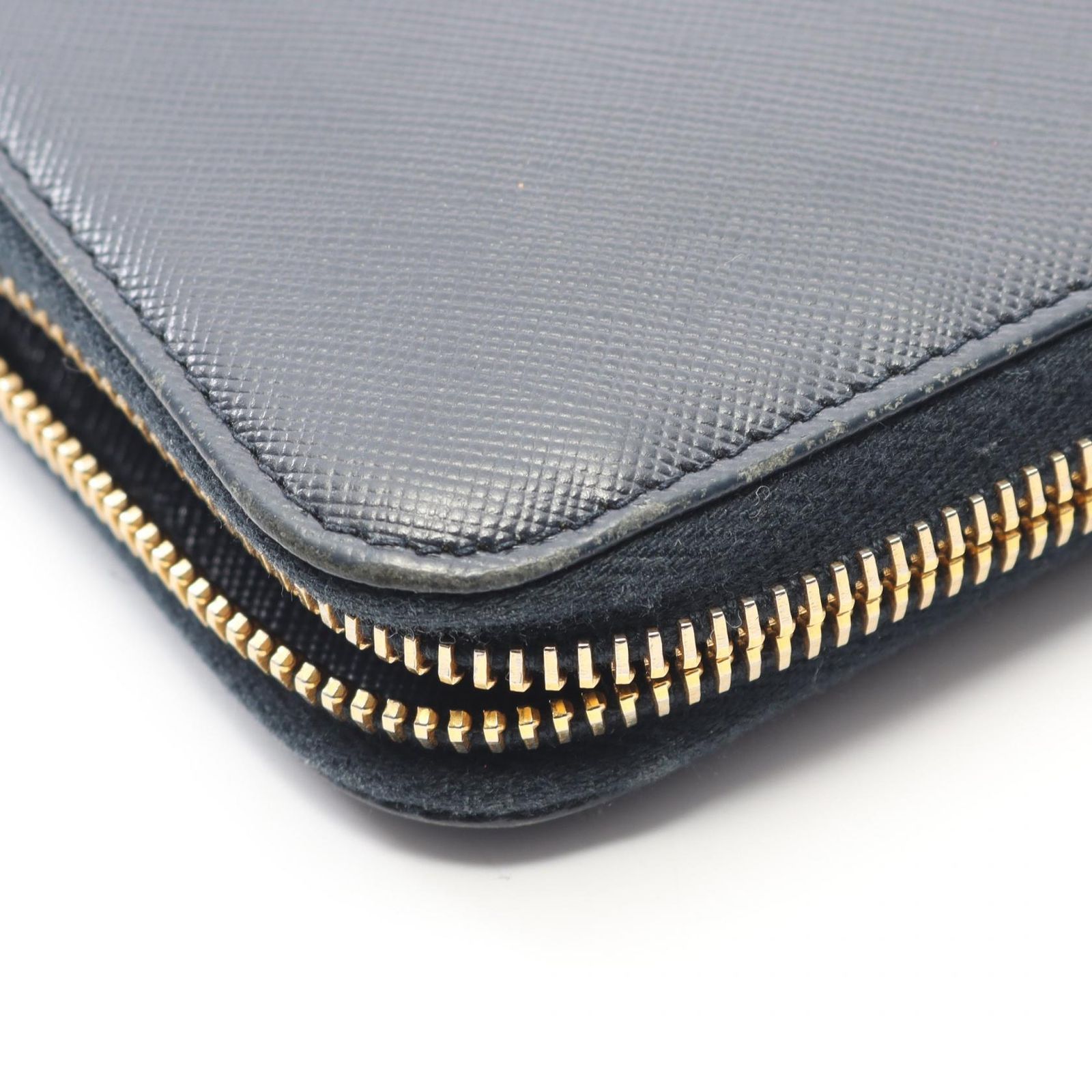 プラダ PRADA ラウンド長財布 SAFFIANO METAL 1M0506 ネイビー 