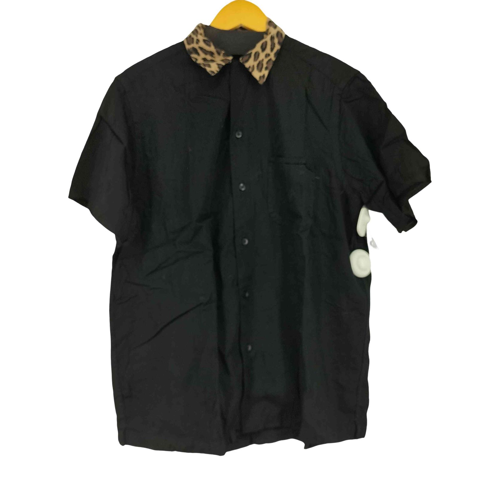 マインデニム MINEDENIM Leopard Trimming S/S Open Collar SH