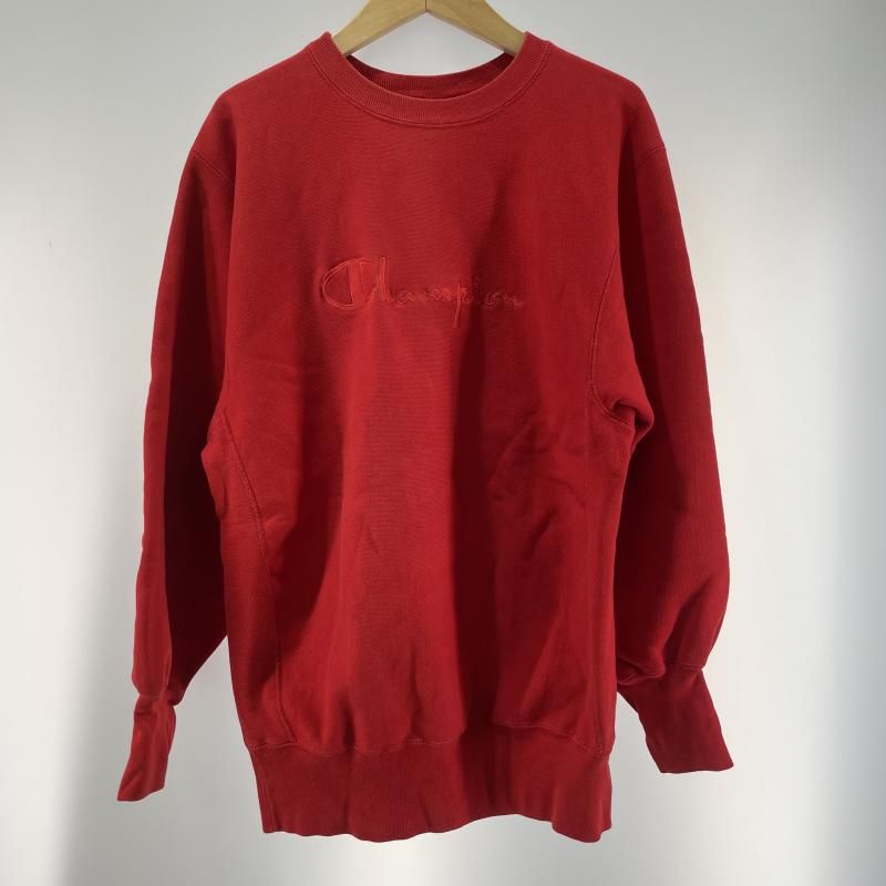 中古】90s Champion リバースウィーブスウェット レッド サイズXL 