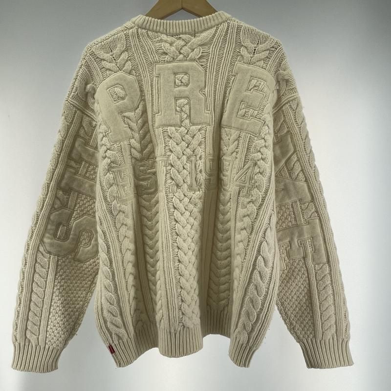 中古】Supreme Appligue Cable Knit Sweater WHITE サイズM[19] - メルカリ